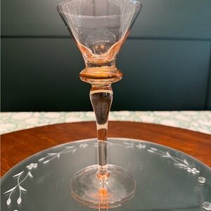 Elegant Pink Glass Candleholder